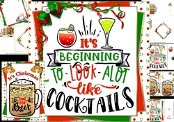 Cocktails and beer Christmas 8x8 & A5 mini kit