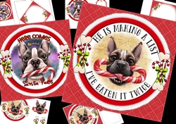 7x7 Christmas dogs choice of two mini kit