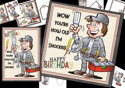 Electric birthday wishes 7x7 & A5 mini kit