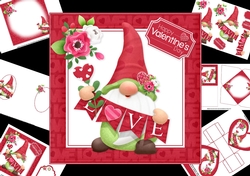 7x7 Gnome valentine or anniversary wishes mini kit