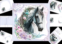 7x7 Beautiful horse silver mini kit