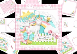 7x7 Sweet girl birthday wishes mini kit