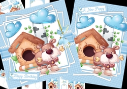 Cute puppy sending lots of wishes 7x7 & A5 mini kit