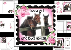 7x7 Just a girl who loves horses mini kit