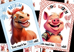 Neigh not that old & Hog wash not that old birthday choice of two mini kit