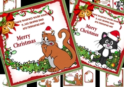 7x7 Aww poor pussy Christmas calamity choice of toppers mini kit