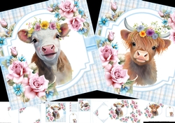 7x7 baby cow and highland cow mini kit