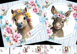 7x7 baby pony and baby donkey mini kit