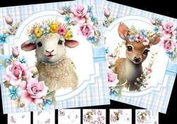 7x7 baby lamb and baby deer mini kit