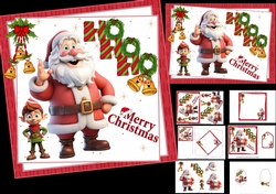 HO HO HO Santa sends Christmas wishes 7x7 & A5 mini kit