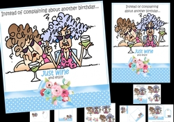 Stella and Margaret have birthday wine 7x7 & A5 mini kit