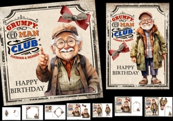 Grumpy old man 7x7 & A5 choice of two characters mini kit
