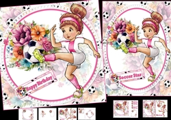 Ladies football star 7x7 and 5x7 mini kit
