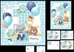One-derful birthday wishes boy 7x7 & A5 mini kit