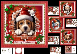 7x7 Christmas is bursting out all over dogs and cats choice of four mini kit
