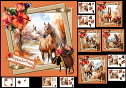 7x7 For the love of horses choice of 5 mini kit
