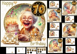 7x7 Golden oldies ladies birthday any age choice of five mini kit