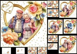 7x7 Golden oldies anniversary or valentine choice of five mini kit