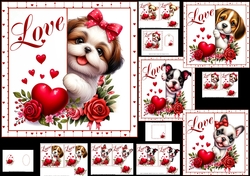 6x6 Puppy peeker Valentine 1 choice of four mini kit