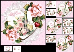 7x7 Roses for my love choice of four Valentine or anniversary mini kit