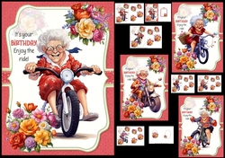 5x7 Golden oldies enjoy the ride ladies 2, choice of four mini kit 