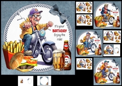 7x7 Golden oldies enjoy the ride men, choice of four mini kit