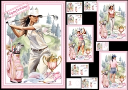 5x7 Golfing mum birthday/mothers day choice of four mini kit