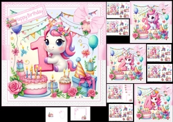 7x7 Birthday girl age 1-5 mini kit