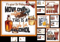 7x7 Birthday spirits for the men choice of four mini kit