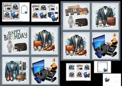 7x7 Dad in suits fathers day or birthday mini kit