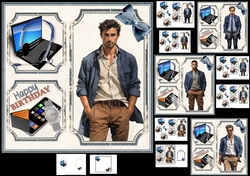 7x7 Dads in denim birthday or fathers day 2 mini kit