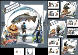 7x7 He loves Fly fishing choice of four mini kit