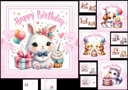 7x7 Cute birthday wishes choice of four mini kit