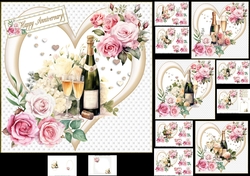7x7 Champagne and roses for my love choice of four mini kit