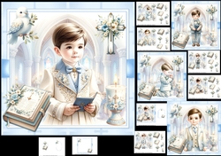 7x7 First communion/confirmation boys choice of four mini kit