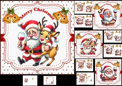 7x7 Santa cheers Christmas choice of four mini kit