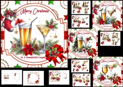 6x6 Christmas beer & wine choice of four mini kit