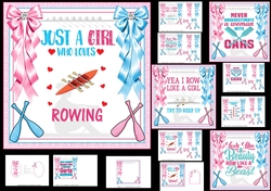 6x6 The girl loves rowing choice of four mini kit