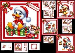 6x6 Cute ducky Christmas wishes choice of four mini kit