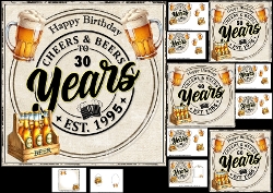 7x7 Cheers and beers ages 30-70 choice of four mini kit