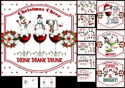 7x7 Christmas Drink Drank Drunk choice of four mini kit
