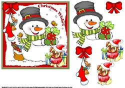6x6 Snowman Christmas wishes