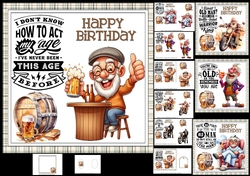 7x7 Older man birthday quotes choice of four mini kit 1
