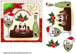 6x6 Christmas pudding and wine