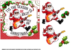 6x6 Rock on Santa