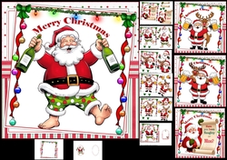 7x7 Jolly Santa choice of four mini kit