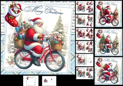 7x7 Santa bicycle delivery choice of four mini kit