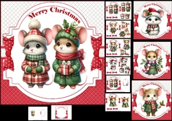 7x7 Christmas mouse choice of four mini kit