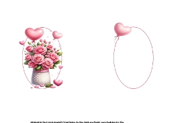 A5 Hearts and roses for my love insert