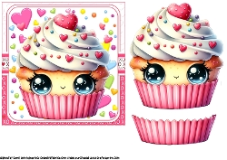 6x6 Cupcake valentine wishes